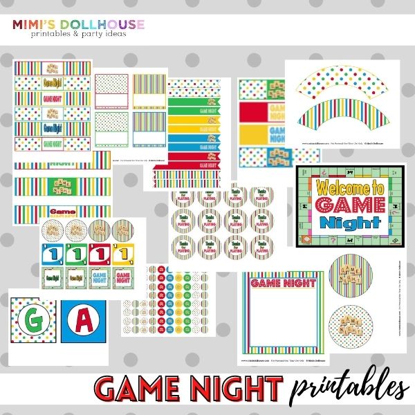 Game Night Party Printable Collection MD Printables