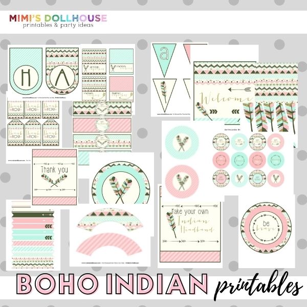 Boho Chic Party Printable Collection