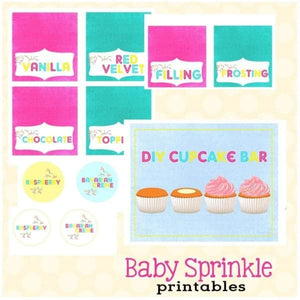 Sprinkle Cupcake Baby Shower Printable Collection