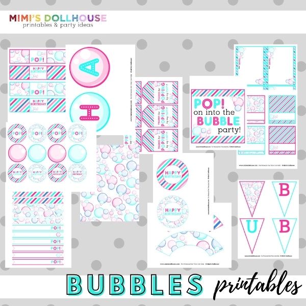 Bubbles Party Printable Collection