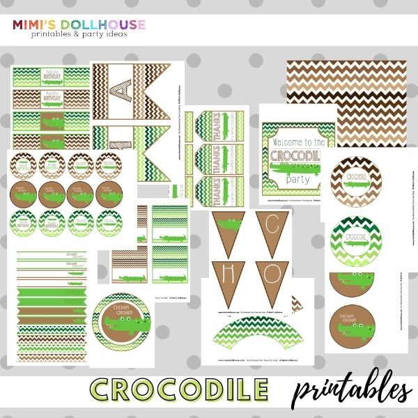 Crocodile Party Printable Collection