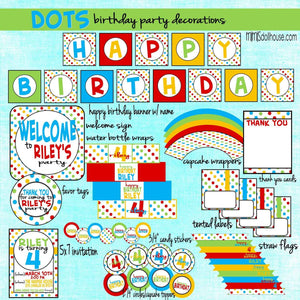 Primary Dots Party Printable Collection