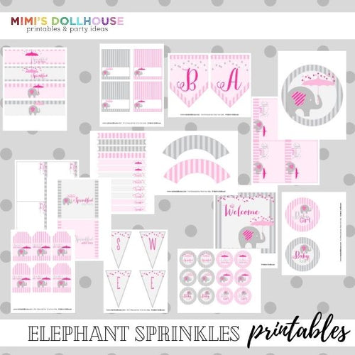 Elephant Sprinkle Baby Shower Printable Collection