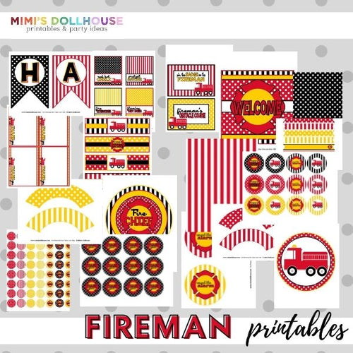 Fireman Party Printable Collection