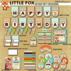 Little Fox Party Printable Collection