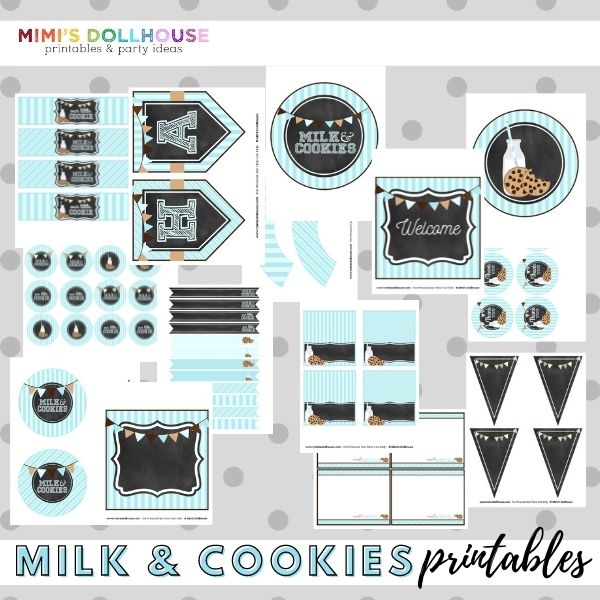 Milk and Cookies Party Printable Collection