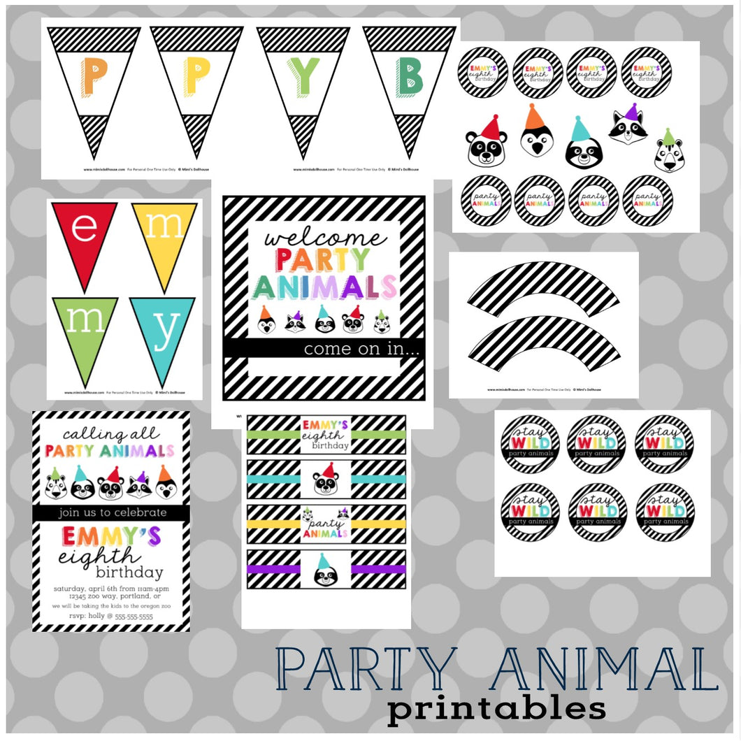Party Animal Party Printable Collection