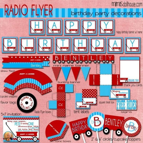 Red Wagon Party Printable Collection
