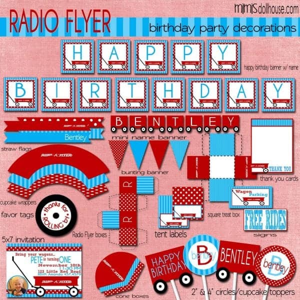 Red Wagon Party Printable Collection