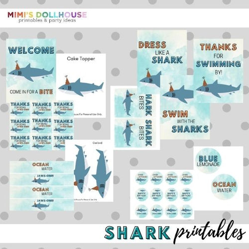 Shark Party Printable Collection
