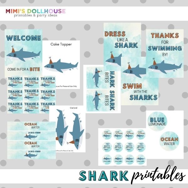 Shark Party Printable Collection