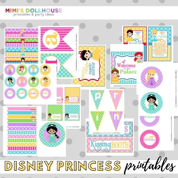 Storybook Princess Party Printable Collection – MD Printables for Disney Princess Party Printables Free
