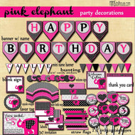 Pink Elephant Party Printable Collection