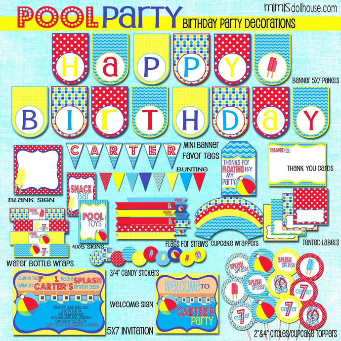 Pool Party Printable Collection