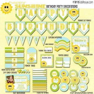 Happy Sunshine Party Printable Collection