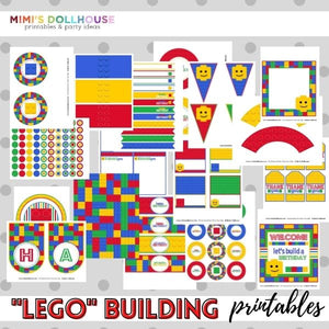 "Lego" Building Block Party Printable Collection