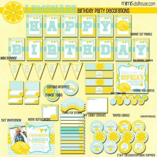 Lemonade Party Printable Collection