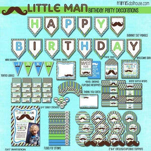Mustache Bash Party Printable Collection