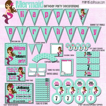 Load image into Gallery viewer, Mermaid Party Printable Collection