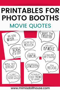 Movie Quote Photo Booth Props Printable Collection