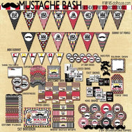 Mustache Bash Party Printable Collection