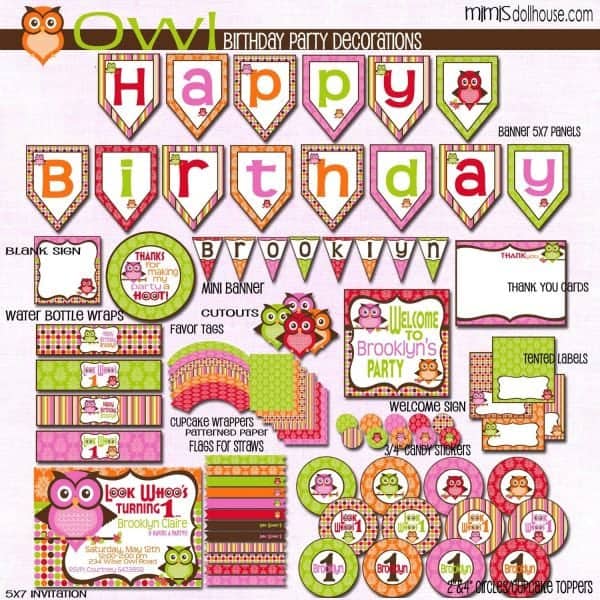 Owl Party Printable Collection