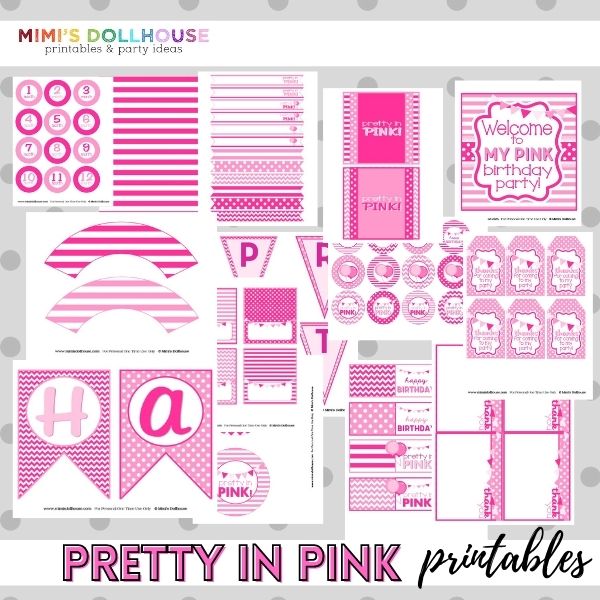 Pink Party Printable Collection – MD Printables