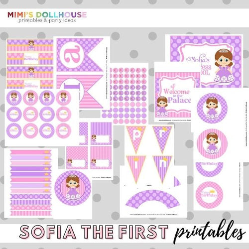 Sofia the First inspired Princess Party Printable Collection