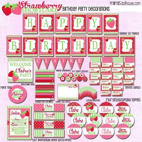 Strawberry Shortcake Party Printable Collection