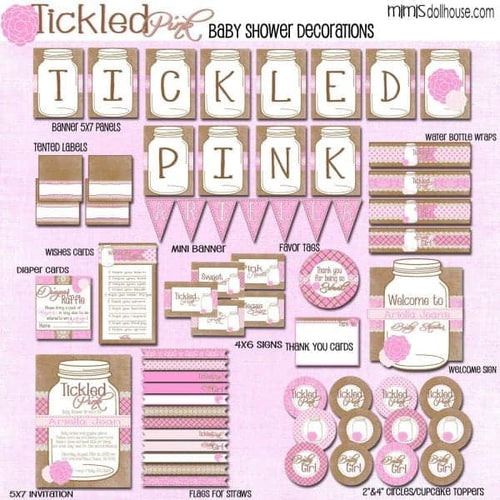 Tickled Pink Baby Shower Printable Collection