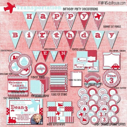 Transportation Party Printable Collection