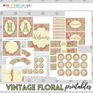 Vintage Floral Party Printable Collection