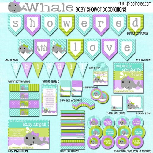 Whale Baby Shower Printable Collection