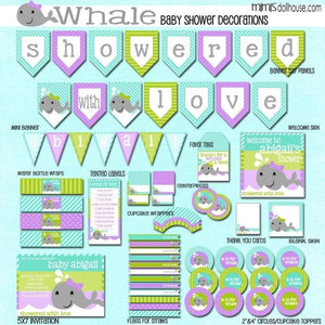 Whale Baby Shower Printable Collection