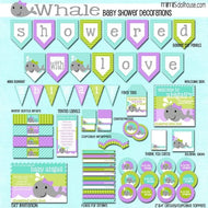 Whale Baby Shower Printable Collection