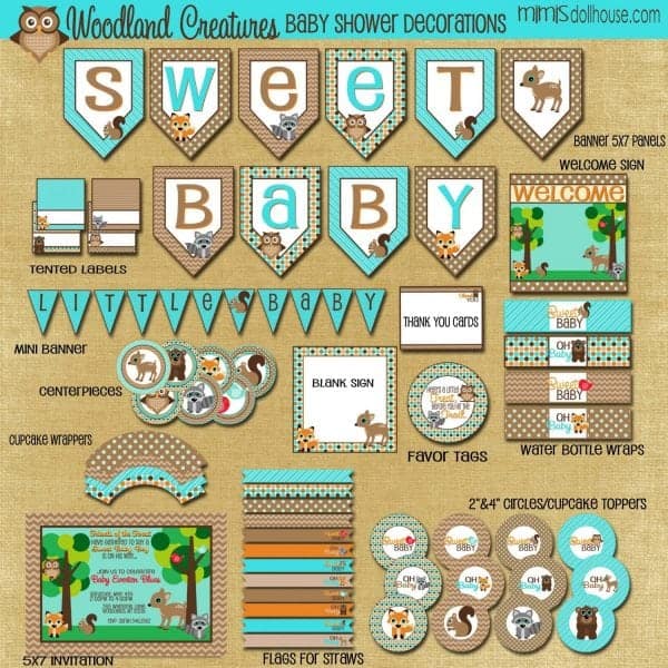 Woodlands Baby Shower Printable Collection
