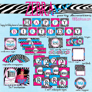 Zebra Party Printable Collection